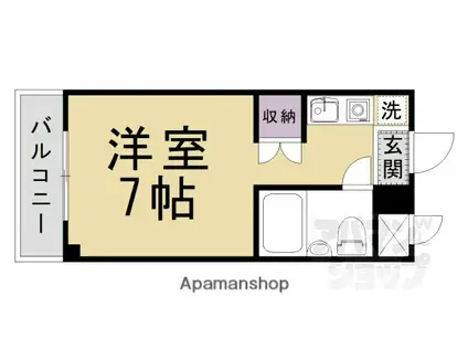 ウエストコートI(ワンルーム/2階)の間取り写真