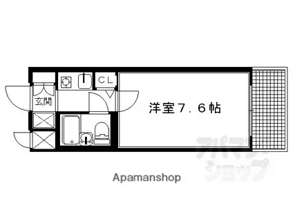 DETOM-1西陣II(1K/2階)の間取り写真