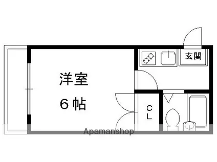 北斗ハイツ(1K/1階)の間取り写真