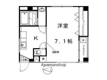 コーポ東福寺(1K/2階)の間取り写真