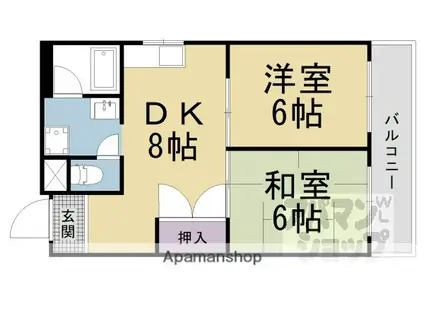 ラッフルズビル(2LDK/1階)の間取り写真