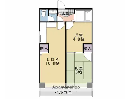 メイゾン六波羅(2DK/2階)の間取り写真