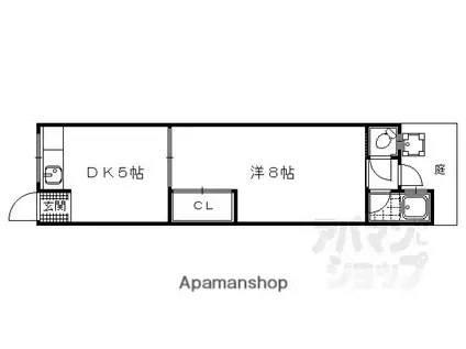 峰山荘(1DK/2階)の間取り写真