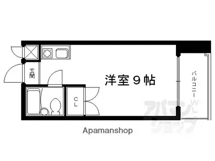 グリーンフィルI(ワンルーム/1階)の間取り写真