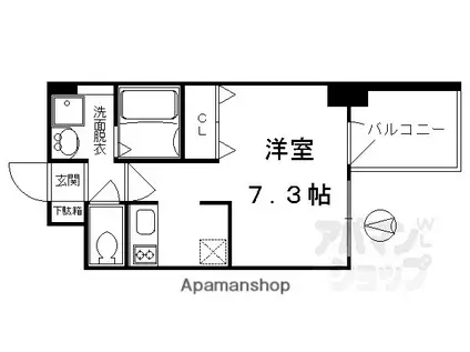 アスヴェル京都御所前II(1K/2階)の間取り写真