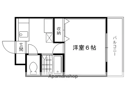 ドリアード下鴨(1K/2階)の間取り写真
