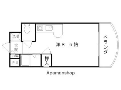 メゾンマロニエ(ワンルーム/2階)の間取り写真