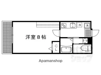 アークリード洛北(1K/3階)の間取り写真