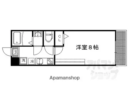 アークリード洛北(1K/4階)の間取り写真