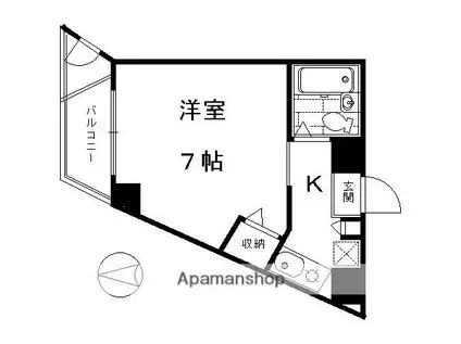 泉涌寺ビル(1K/4階)の間取り写真