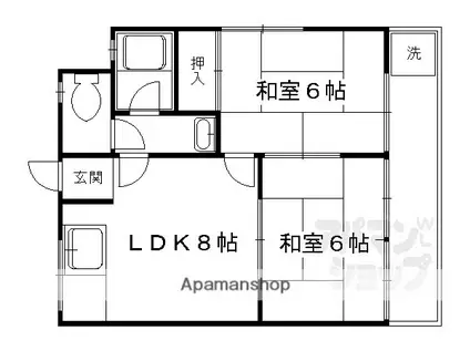 第二京洛(2DK/2階)の間取り写真