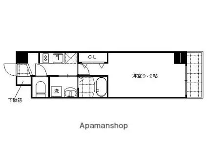 ESCASA京都西陣(1K/2階)の間取り写真