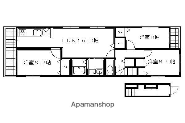 四条大宮テラスハウス(3LDK)の間取り写真