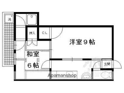 シャルマン北白川ハイツ(2K/2階)の間取り写真