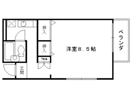 ハイツ大徳寺(1K/1階)の間取り写真