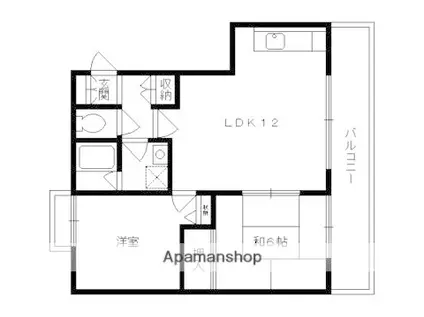 メリーコンフォート(2LDK/3階)の間取り写真