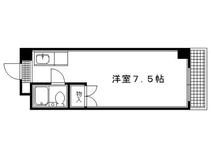 フラットフジタ(1K/3階)の間取り写真