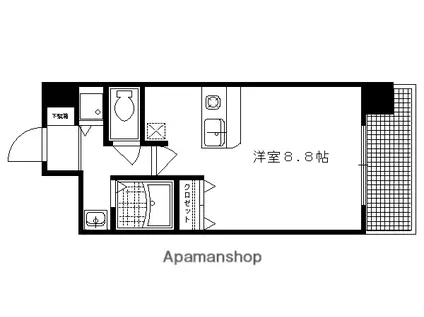 プレサンス京大東(1K/2階)の間取り写真