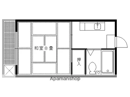 叡山荘(1K/3階)の間取り写真