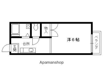 ハイツ詩仙院(1K/1階)の間取り写真