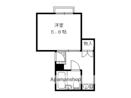 ジョイフルルーム中山(1K/2階)の間取り写真
