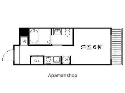 ウエストミンスター御所西(ワンルーム/4階)の間取り写真