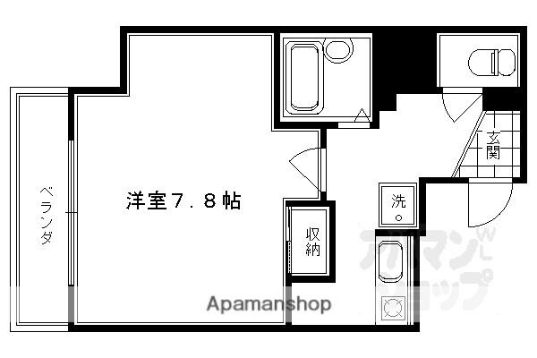 エヴァンス祇園(1K/5階)の間取り写真