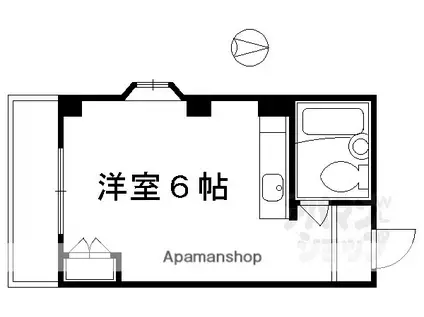 シャトー神宮道(ワンルーム/2階)の間取り写真