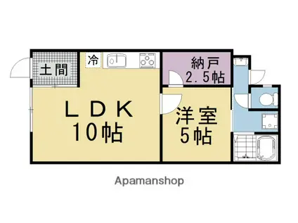 吉田下阿達町平屋(1LDK)の間取り写真
