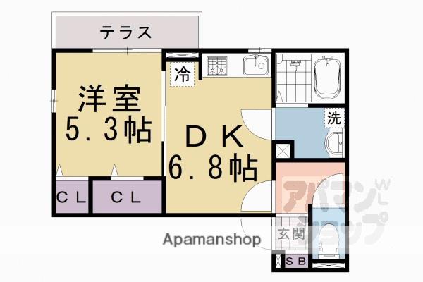 ブリランタ壬生(1DK/1階)の間取り写真