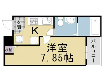 サントス堀川紫明(1K/2階)の間取り写真