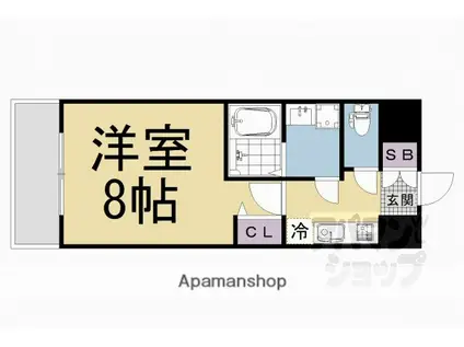 DAIWA GRACE MAISON 京都西七条(1K/3階)の間取り写真