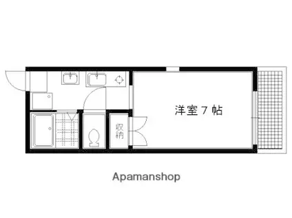 HAINES一条(1K/3階)の間取り写真
