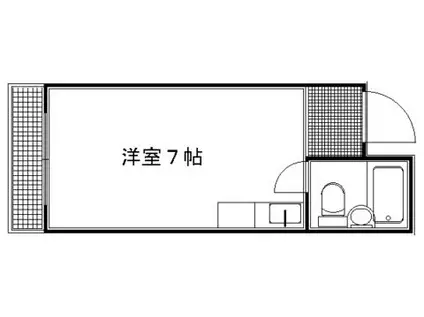 K-ウエスト(1K/5階)の間取り写真