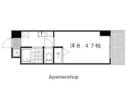 CASAYAMABUN(1K/3階)の間取り写真