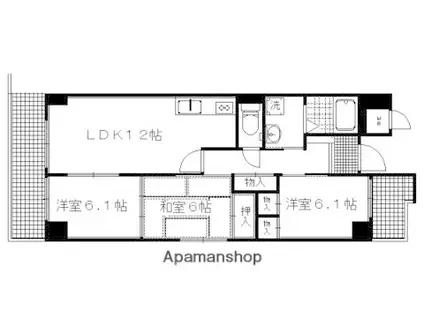 コト北小路(3LDK/4階)の間取り写真