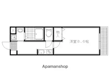 ケシミヤ上京(1K/3階)の間取り写真