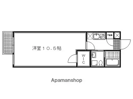 グランコスモ出町(1K/1階)の間取り写真