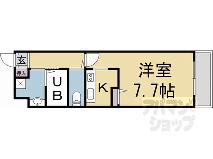 SUPREME浄土寺(1K/1階)の間取り写真