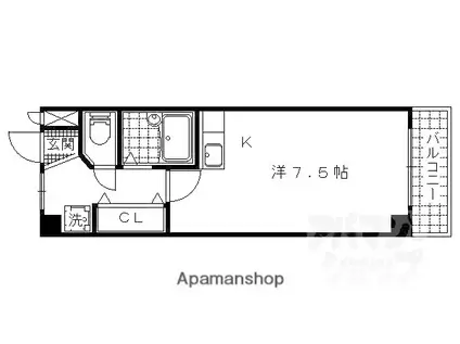 LIBERO 89-2(1K/3階)の間取り写真
