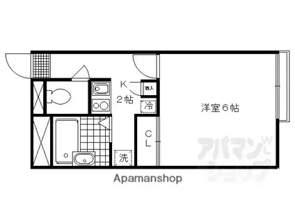 レオパレスセヴィル宝ヶ池(1K/2階)の間取り写真