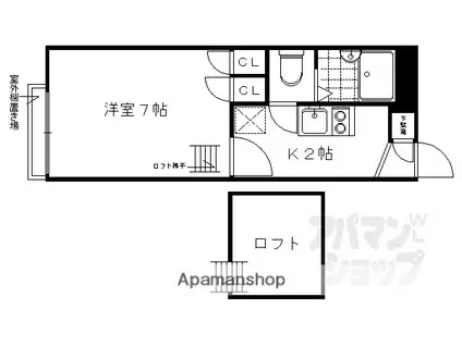 レオパレスMOKO(1K/1階)の間取り写真