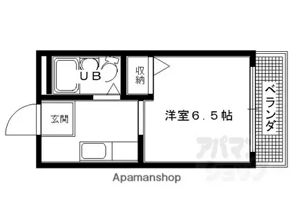 新町ロイヤルハイツ(1K/4階)の間取り写真