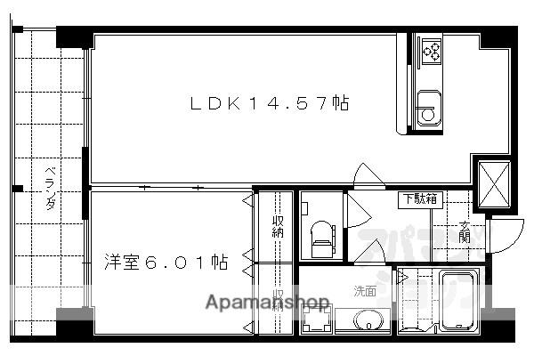 HF四条河原町レジデンス(1LDK/12階)の間取り写真