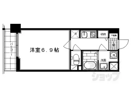 エスライズ京都河原町(1K/5階)の間取り写真