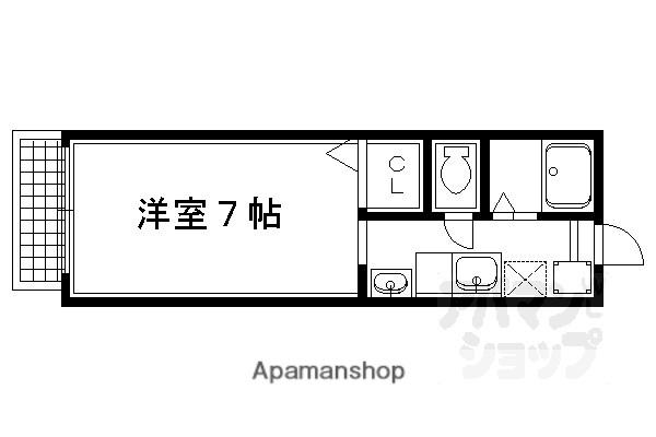 ラフィネ北白川I(1K/1階)の間取り写真