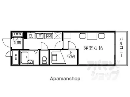 レオパレスTYK壬生(1K/2階)の間取り写真