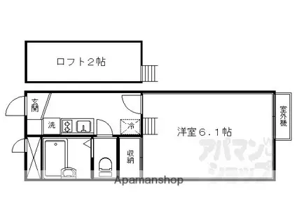 レオパレス御所西(1K/2階)の間取り写真