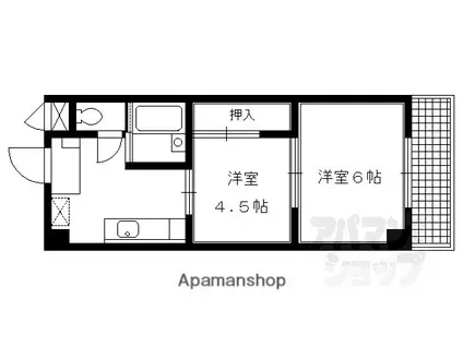 上七軒和田ビル(2K/3階)の間取り写真