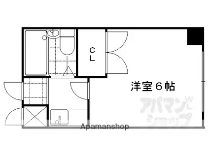 ピュアー紙屋川(1K/3階)の間取り写真